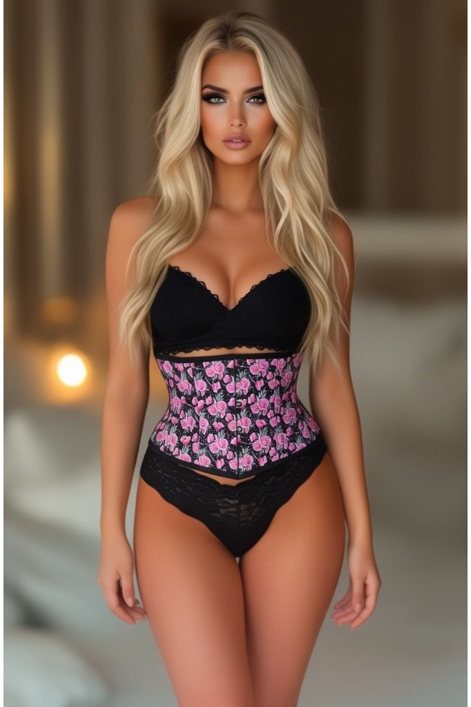 Daisy Corsets Lavish Floral Print Mini Cincher