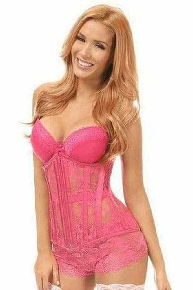 Daisy Corsets Lavish Fuchsia Sheer Lace Under Bust Corset