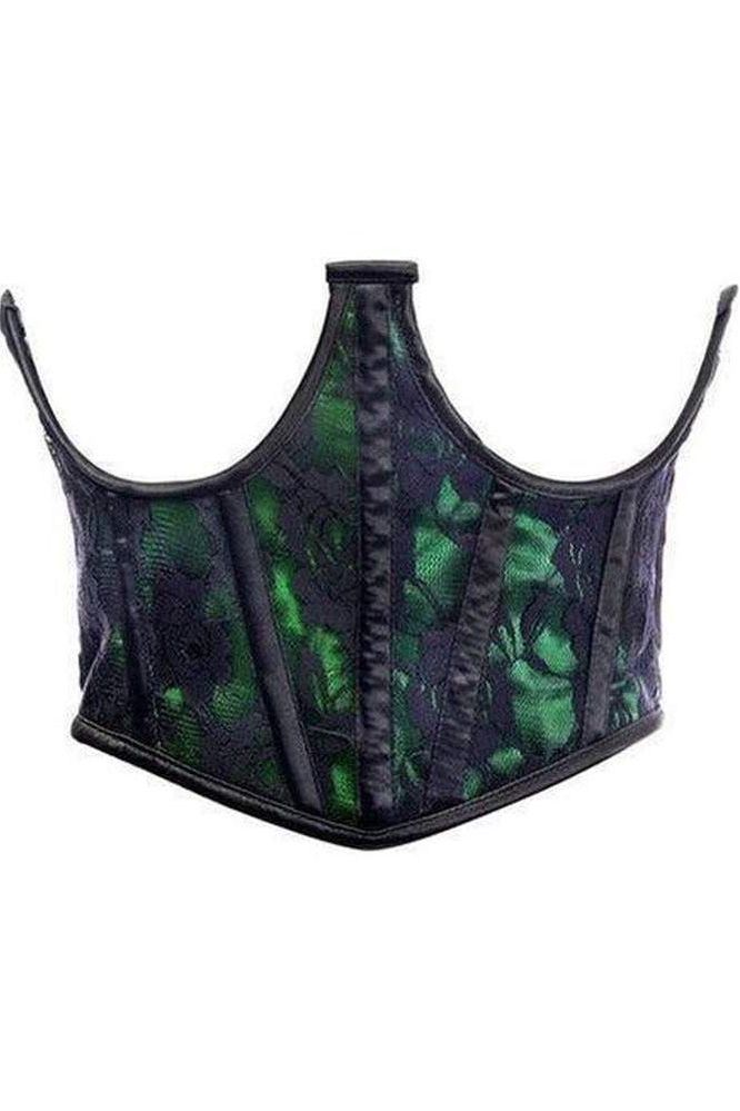 Daisy Corsets Lavish Green w/Black Lace Overlay Open Cup Waist Cincher