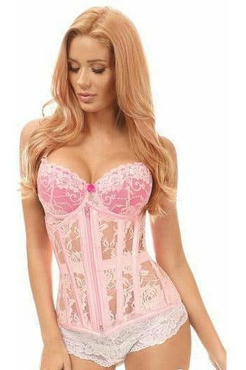 Daisy Corsets Lavish Lt Pink Sheer Lace Under Bust Corset