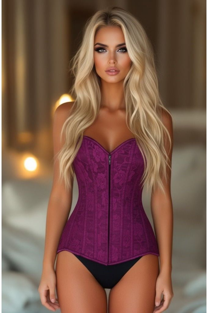Daisy Corsets Lavish Magenta Lace Overbust Corset w/Zipper