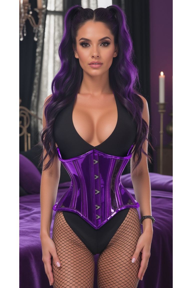 Daisy Corsets Lavish Purple Clear Curvy Underbust Waist Cincher Corset