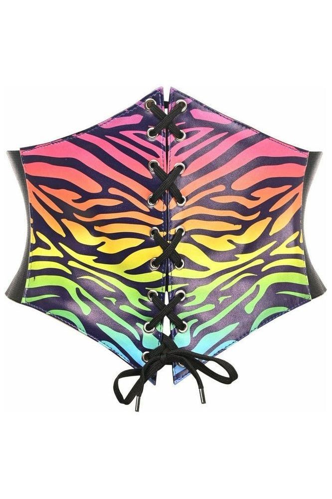 Daisy Corsets Lavish Rainbow Animal Print Lace-Up Corset Belt Cincher