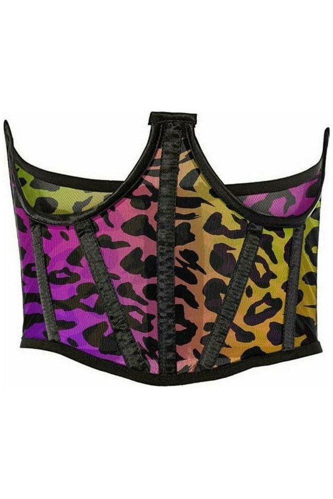 Daisy Corsets Lavish Rainbow Animal Print Mesh Open Cup Waist Cincher