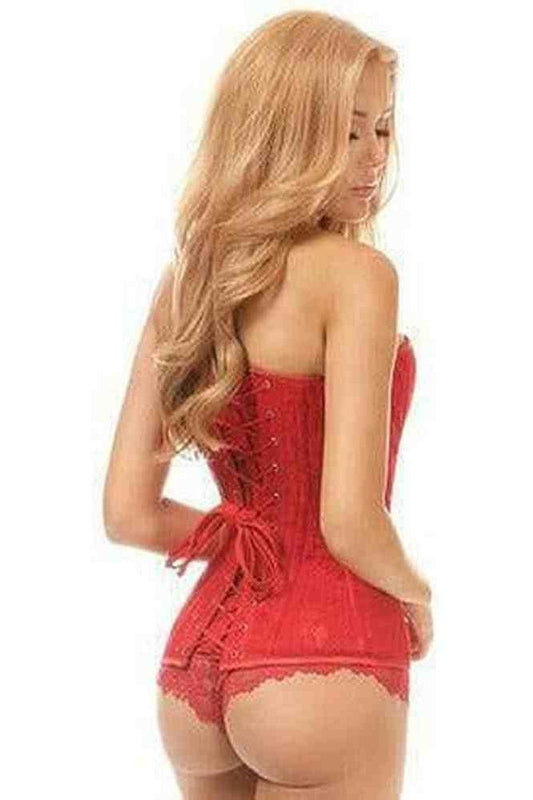 Lavish Red Lace Overbust Corset - Daisy Corsets