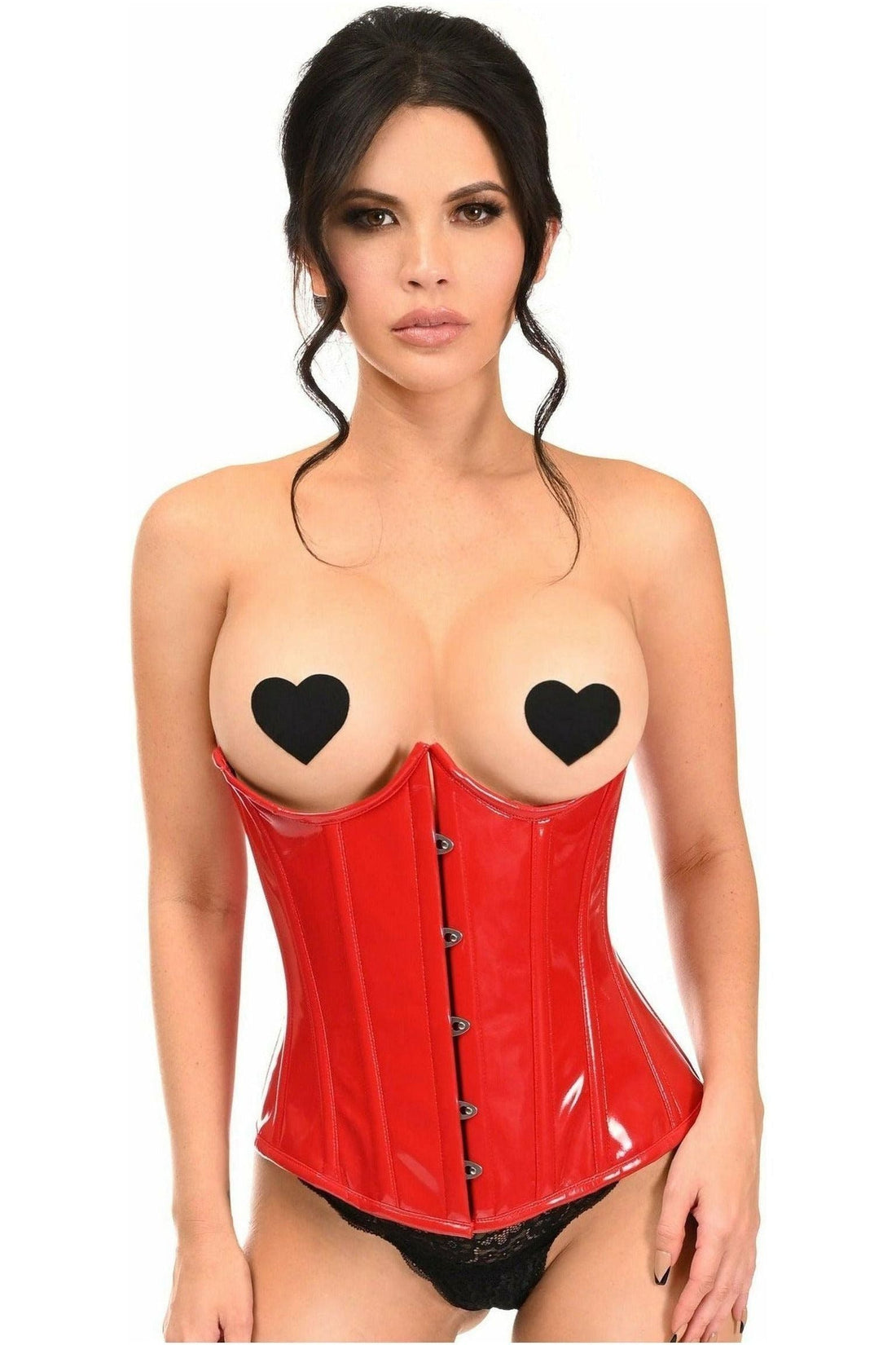 Daisy Lavish Red Patent PVC Underwire Underbust Corset
