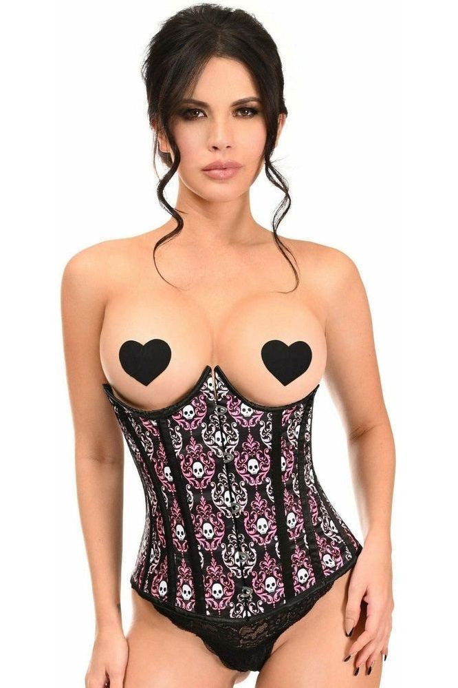 Daisy Corsets Lavish Skull Print Underwire Open Cup Underbust Corset