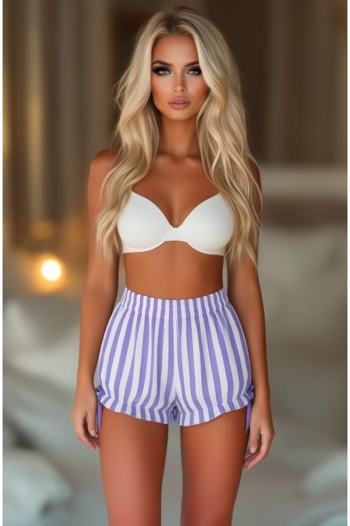 Daisy Corsets Light Purple/White Striped Bloomers