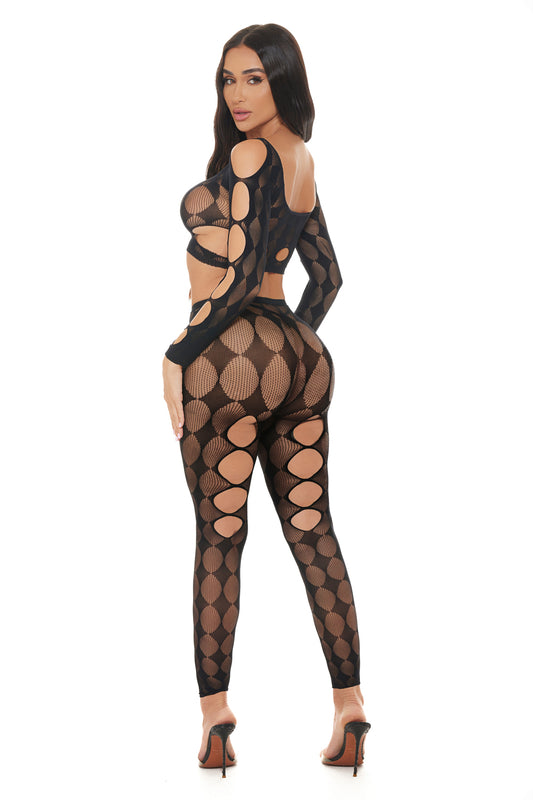 Pink Lipstick Tongue Twisted Crop Top and Leggings Bodystocking Pink Bows