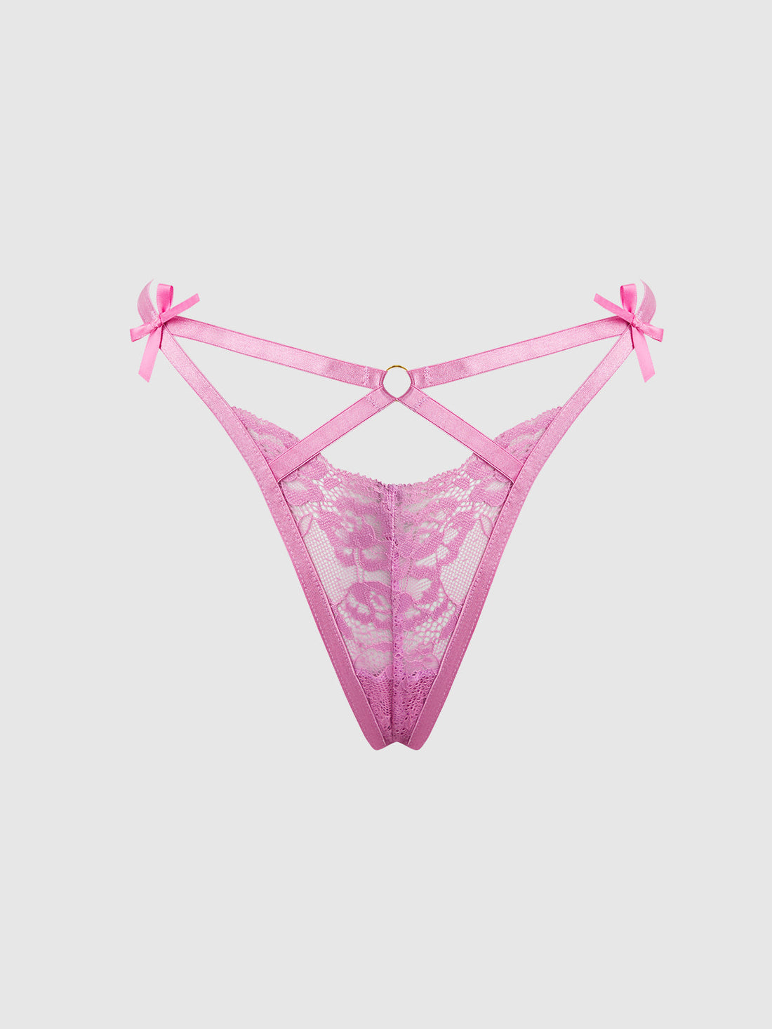 House of Desire Queen Natasha Lace Strappy G-String Cyclamen Pink
