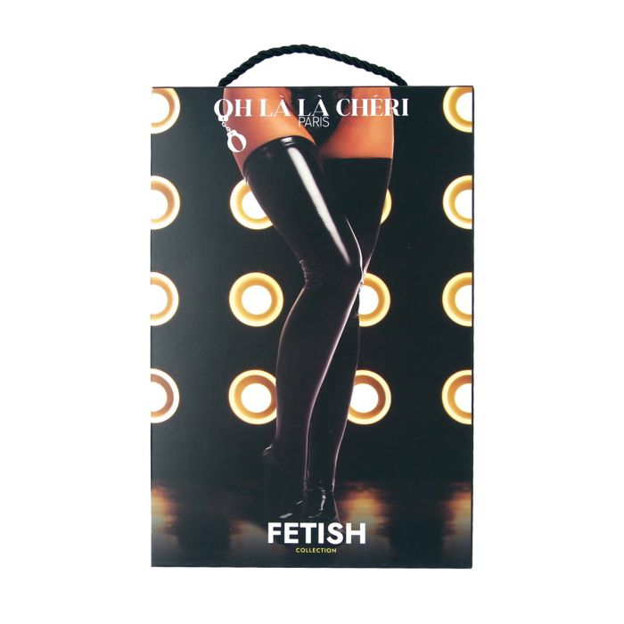 Oh la la Cheri Vinyl Thigh Highs Black