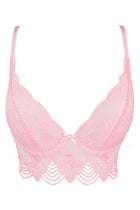 Pink Rose Lace Longline Corset Bra