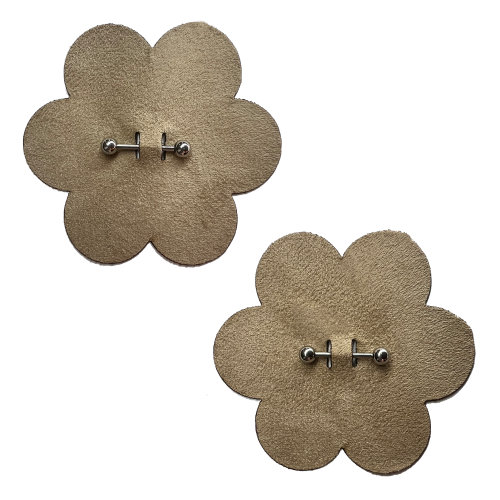 Pastease Pierced Flower Breast Petal w/Barbell Piercing - Nude