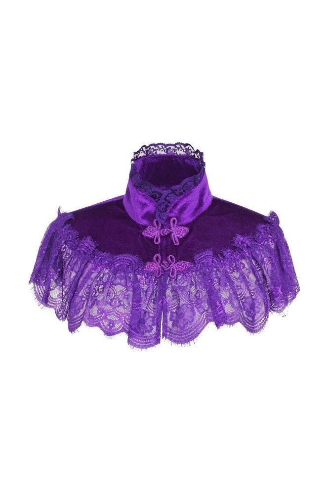 Daisy Corsets Purple Velvet & Lace Capelet