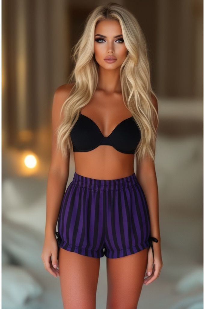 Daisy Corsets Purple/Black Striped Bloomers