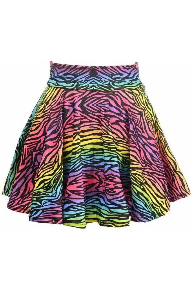Daisy Corsets Rainbow Animal Print Stretch Lycra Skirt