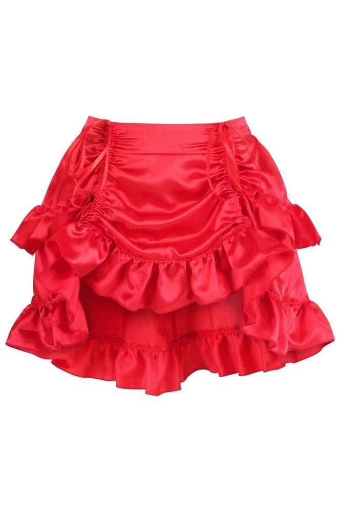 Daisy Corsets Red Satin Ruched Bustle Skirt