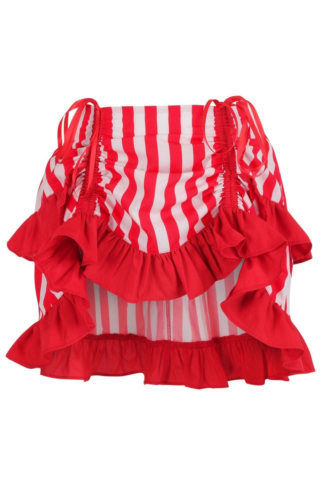 Daisy Corsets Red/White Striped Ruched Bustle Skirt