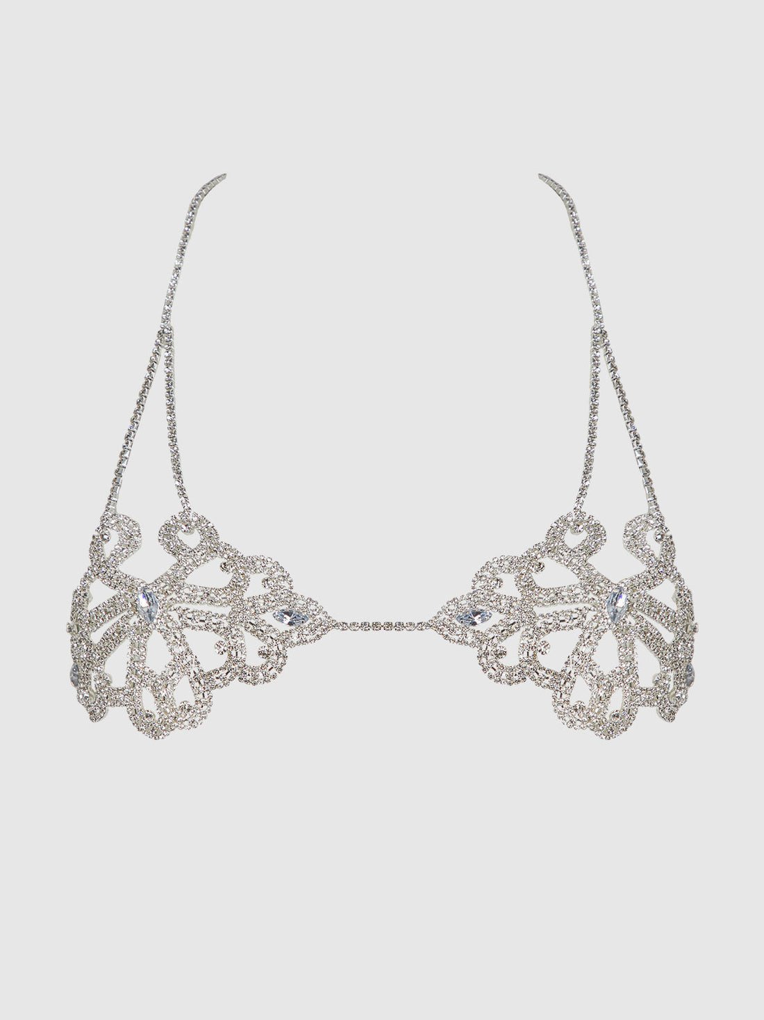 Rhinestone Swirl Knot Bralette Bra