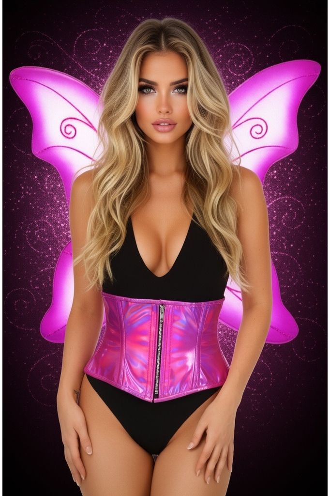 Daisy Corsets Top Drawer 2 PC Fuchsia Pixie Fairy Corset Costume