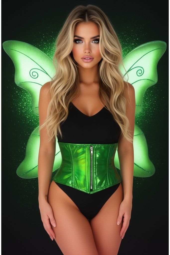 Daisy Corsets Top Drawer 2 PC Green Pixie Fairy Corset Costume