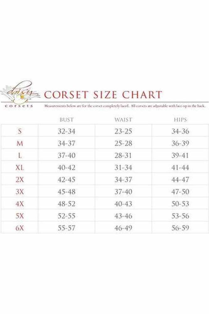 Daisy Corsets Top Drawer 2 PC Red/Black Lace Steel Boned Corset & Lace Skirt Set