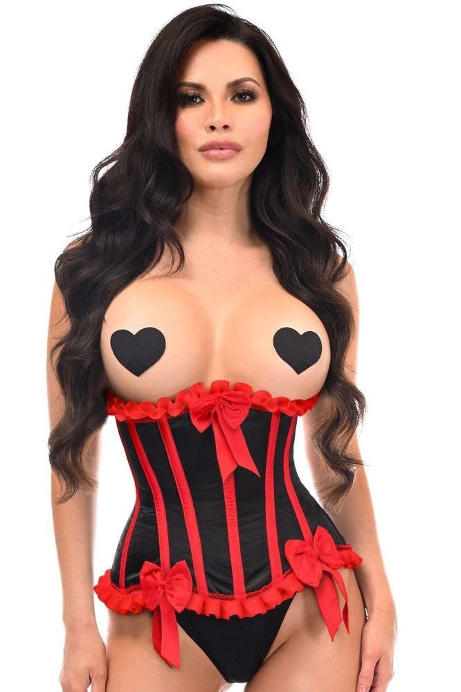 Daisy Corsets Top Drawer Black/Red Steel Boned Burlesque Underbust Corset Waist Cincher