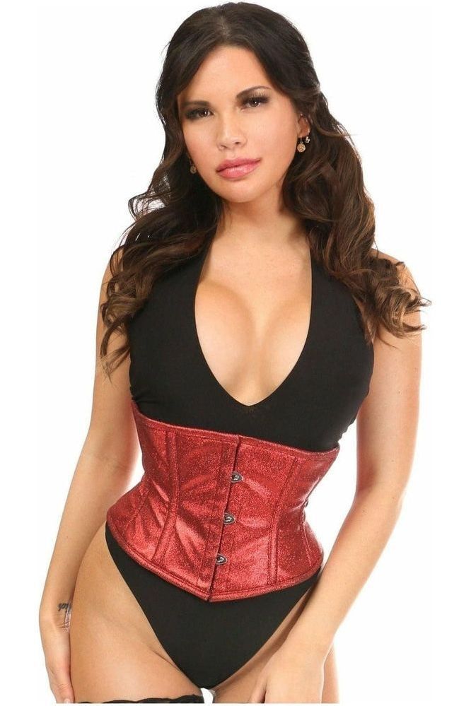 Daisy Corsets Top Drawer Cherry Bomb Glitter Steel Boned Mini Cincher