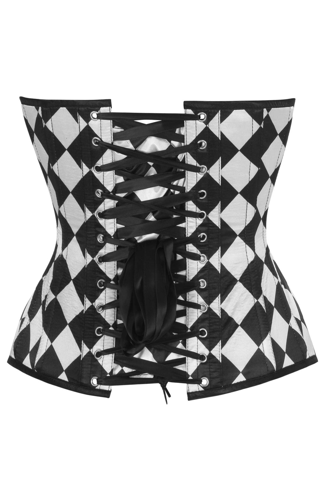 Daisy Corsets Top Drawer Diamond Print Satin Steel Boned Overbust Corset