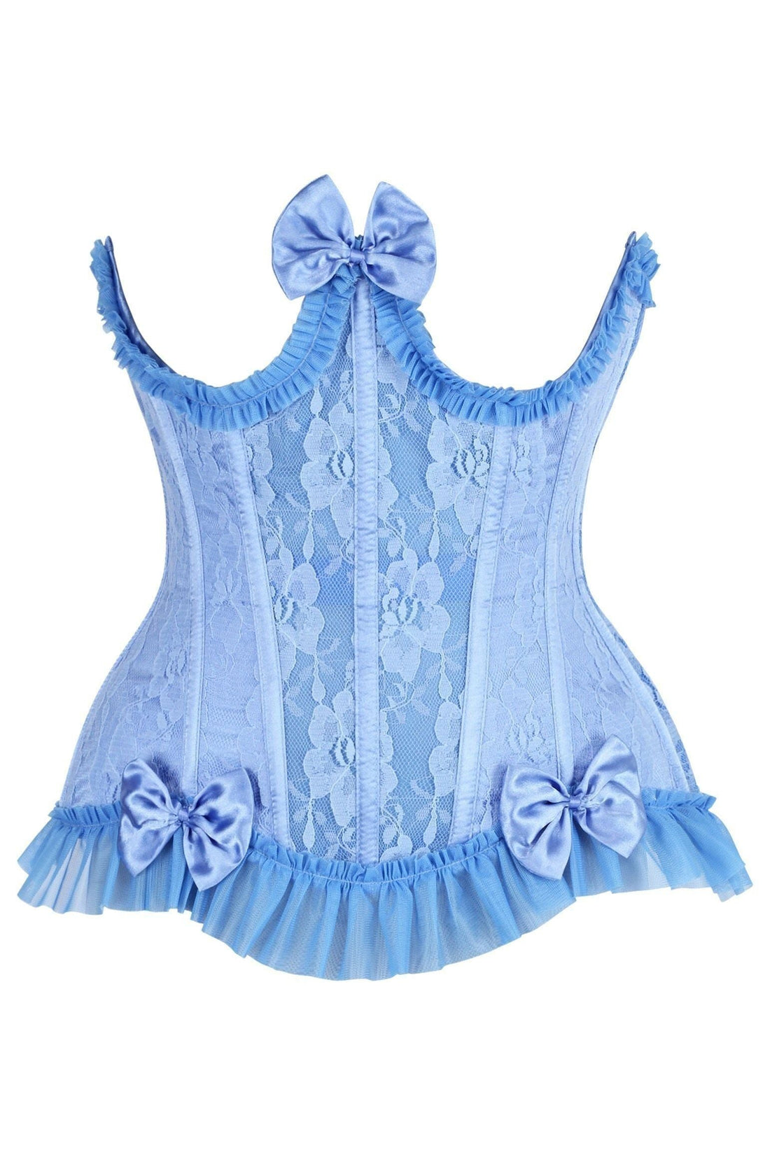 Daisy Corsets Top Drawer Steel Boned Blue Lace Underwire Burlesque Underbust Corset Cincher