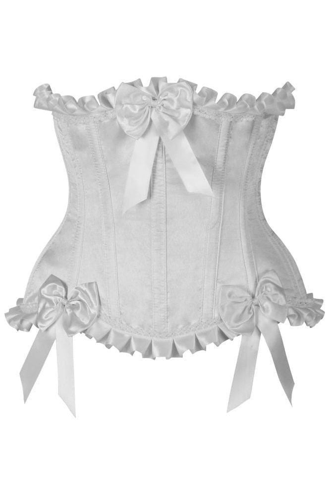 Daisy Corsets Top Drawer White Steel Boned Burlesque Underbust Corset Waist Cincher