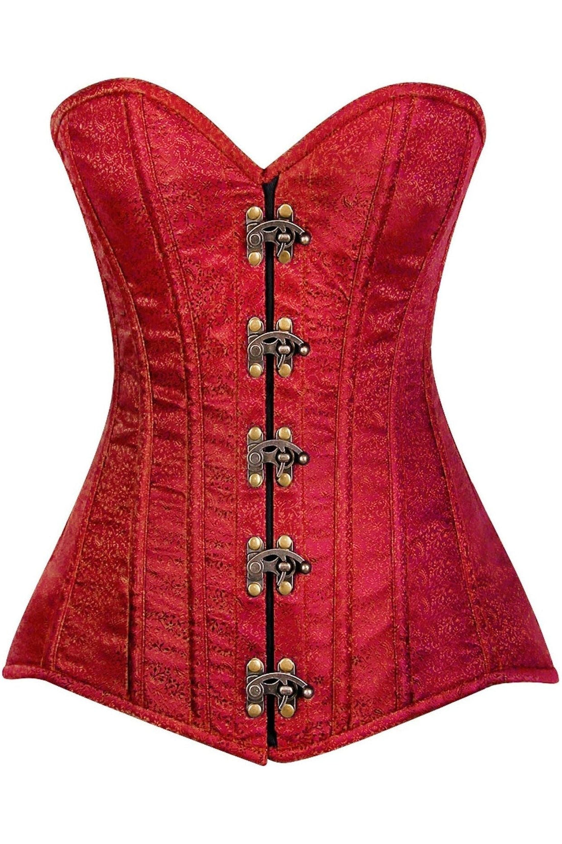 Daisy Corsets Top Drawer Wine Brocade Steel Boned Corset w/Clasp Closure