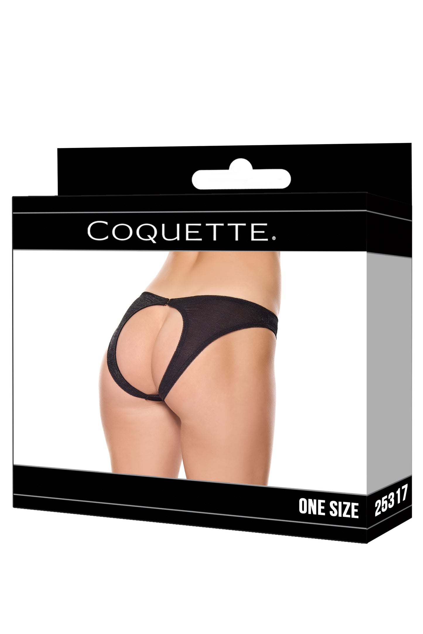Coquette Ouvert Back Panty Black