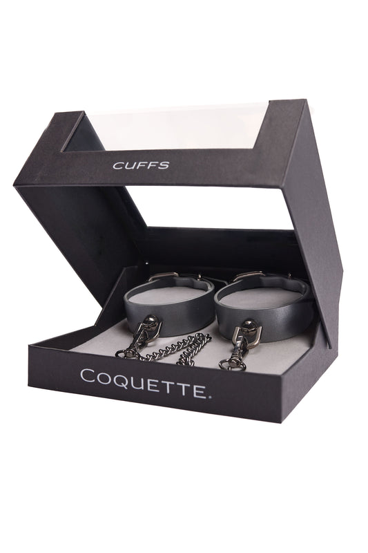 Coquette Pleasure Gunmetal Chain Wrist Cuffs
