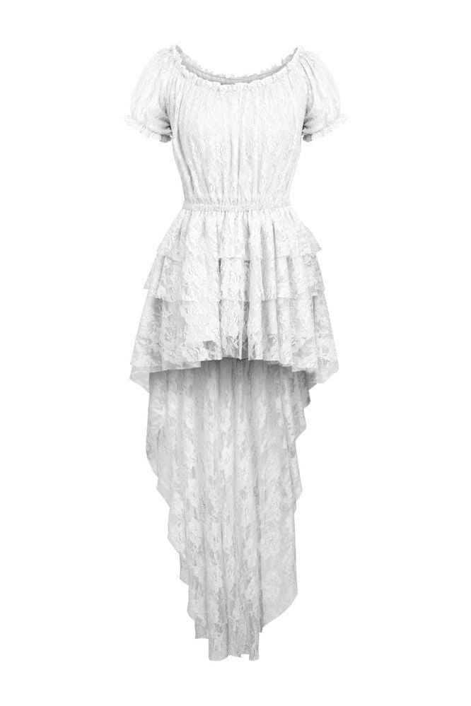 Daisy Corsets White High Low Lace Dress