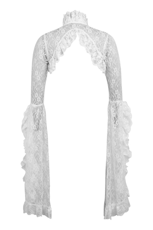 White Lace Shrug Bolero Jacket - Daisy Corsets