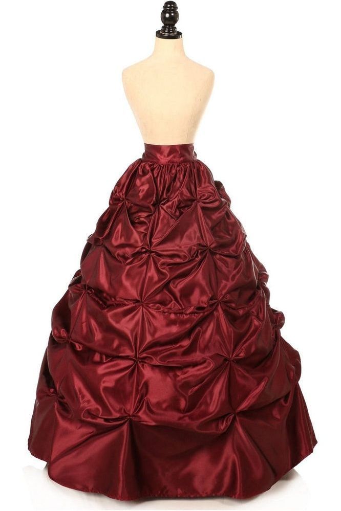 Daisy Corsets Wine Satin Pick-Up Long Skirt