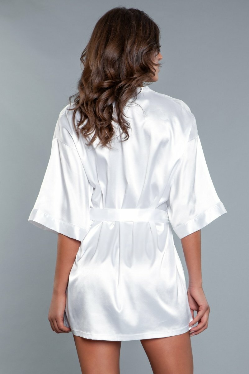 BeWicked Satin Getting Ready Robe White