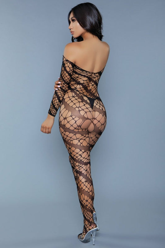 BeWicked Web of Love Bodystocking Black