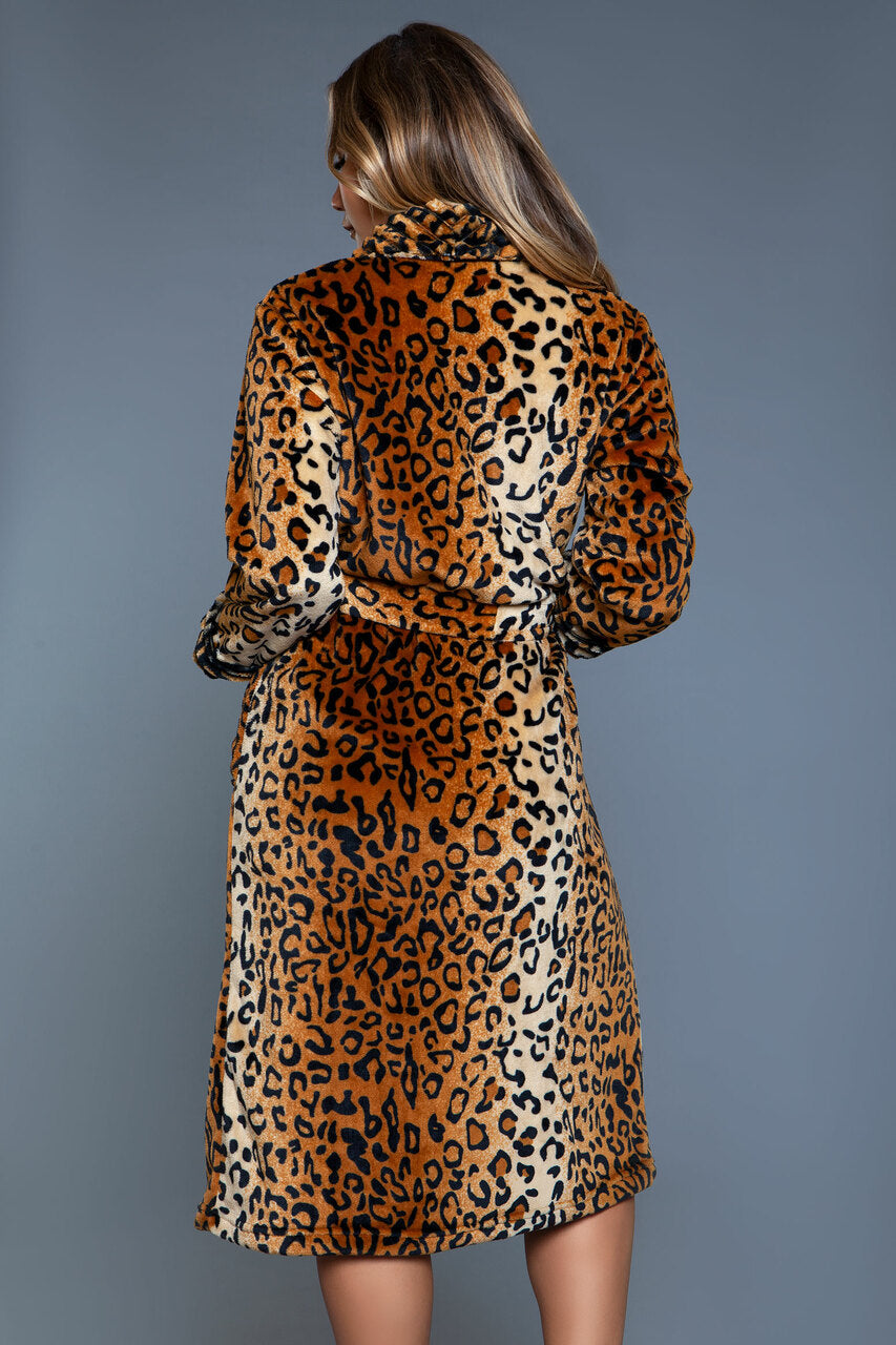 BeWicked Leopard Robe Soft Flannel