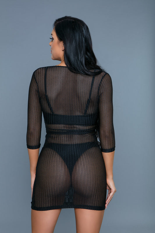 BeWicked Isla Knitted Cover Up Swimwear Black