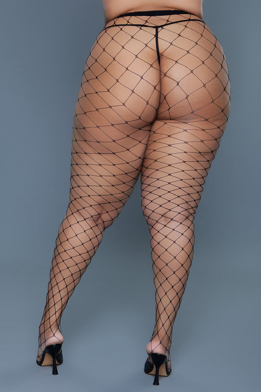 BeWicked Oversized Fishnet Pantyhose Black
