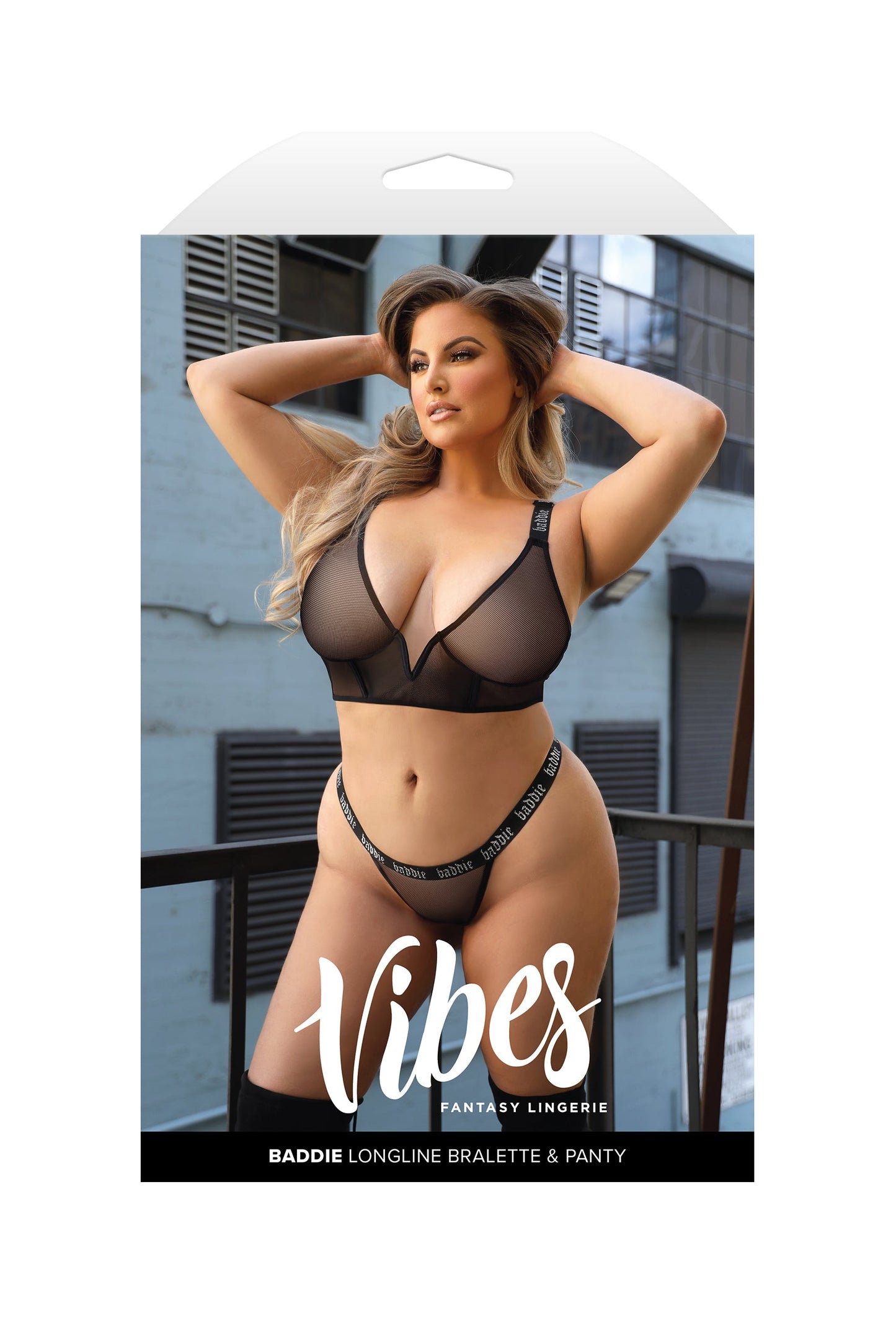 Fantasy Lingerie Vibes Queen Baddie Longline Bralette & Panty Bra Set