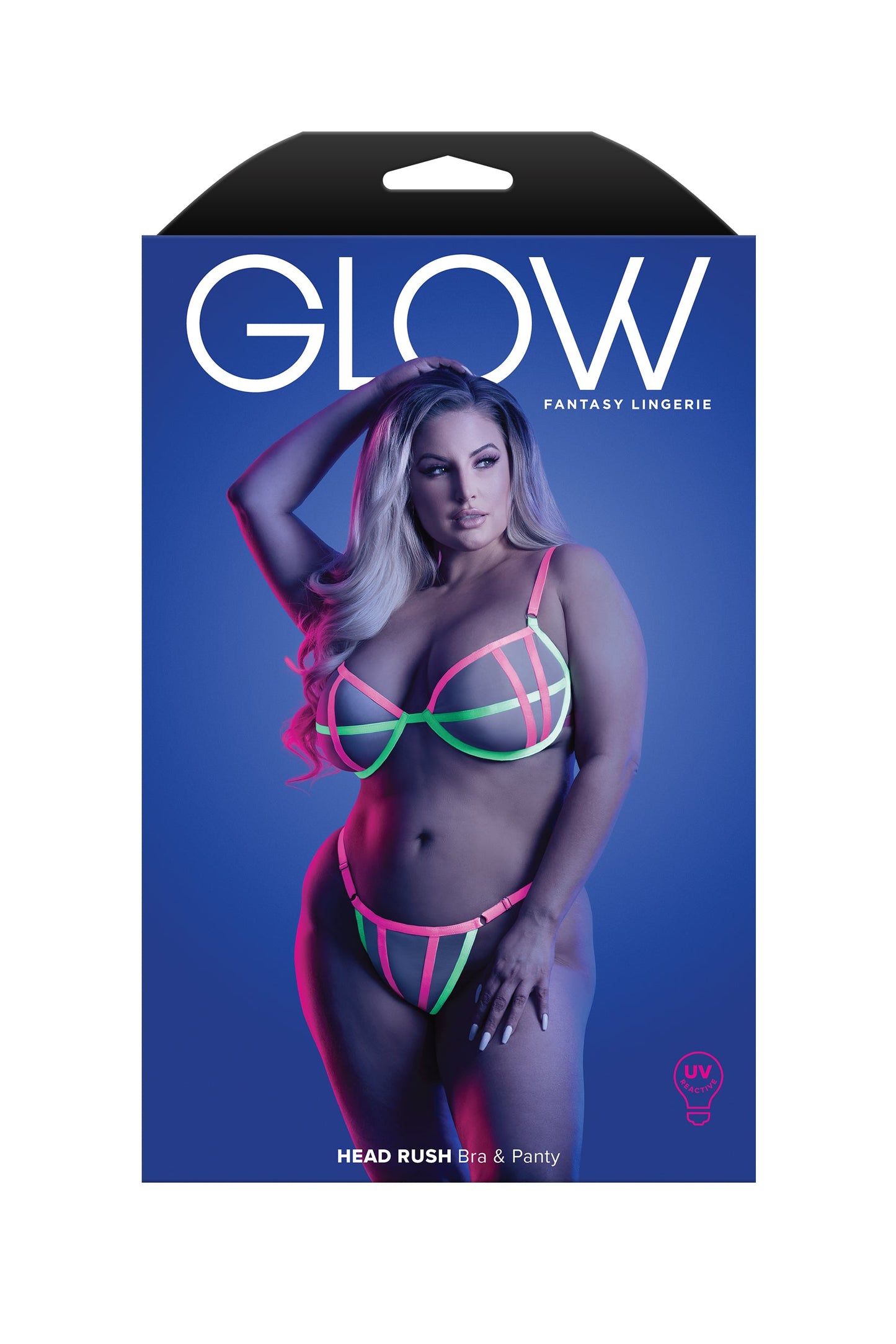 Fantasy Lingerie Glow Queen Head Rush Bra Set Neon
