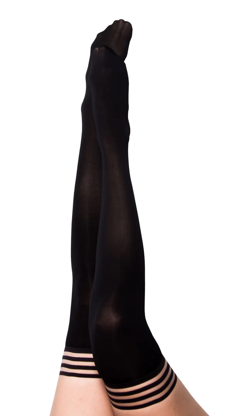Kixies Danielle Stockings Hosiery Opaque Thigh High Black