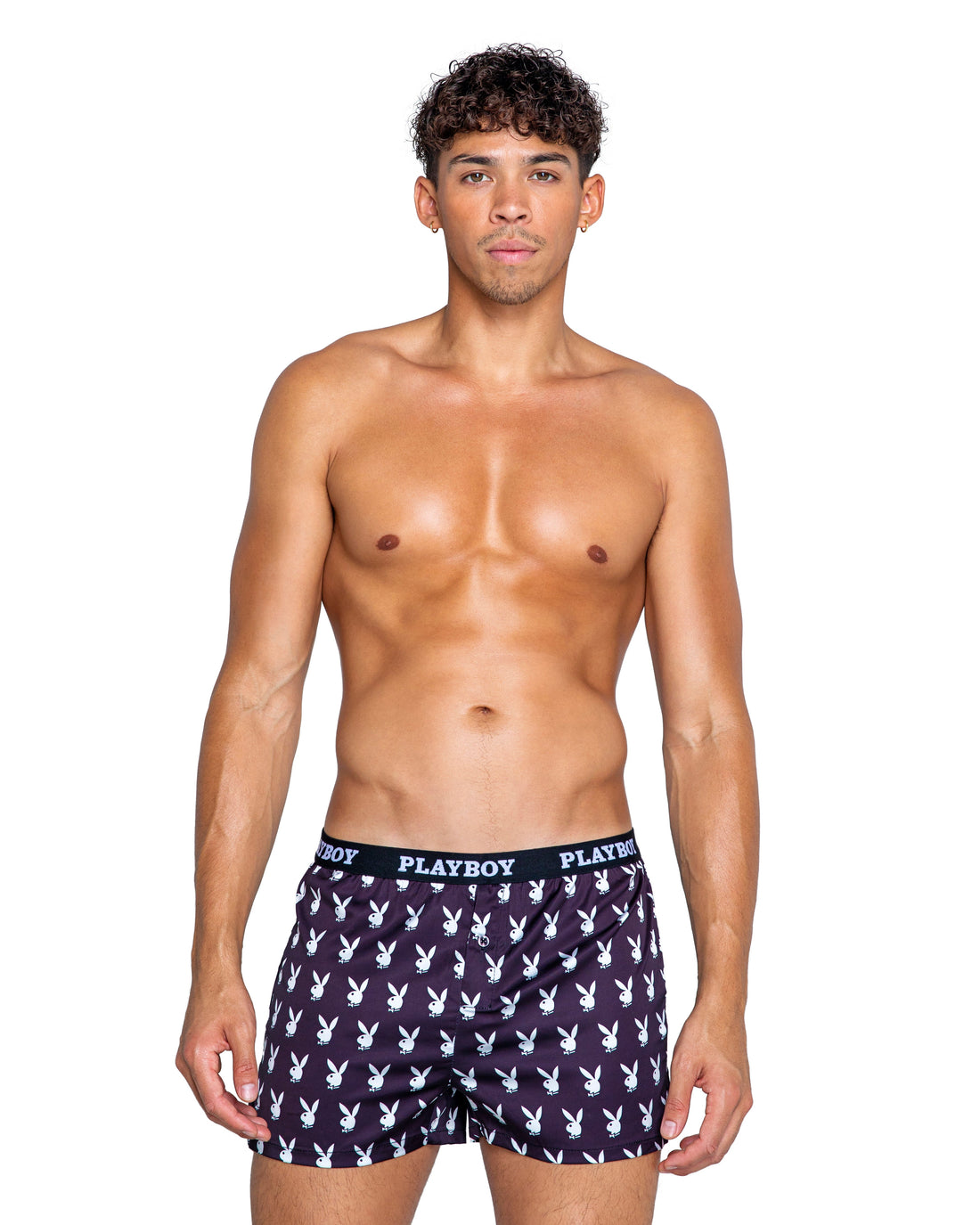 Playboy Mens Champion Boxer Underwear Black