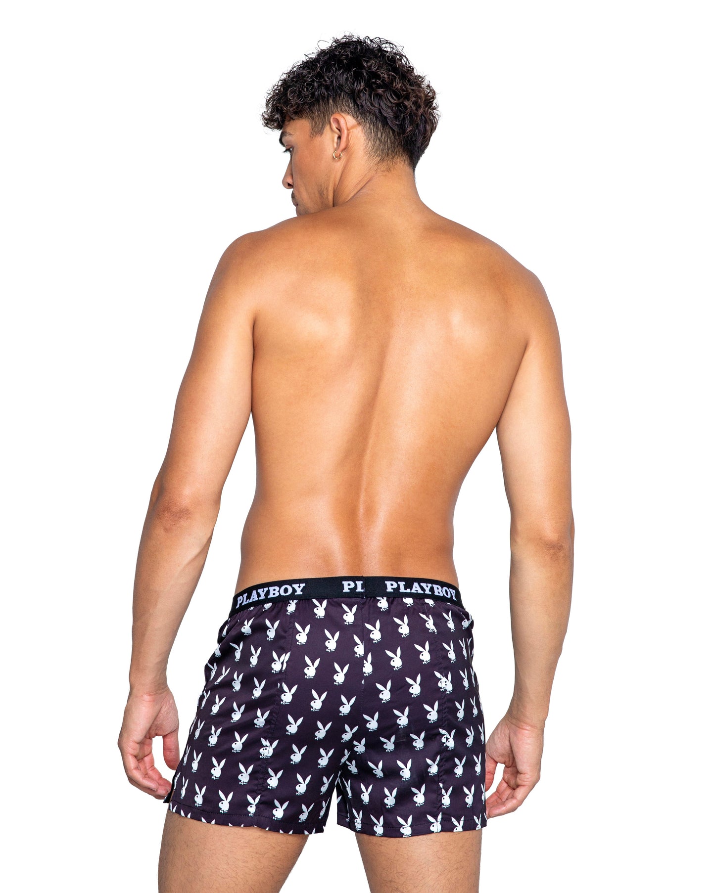 Playboy Mens Champion Boxer Underwear Black
