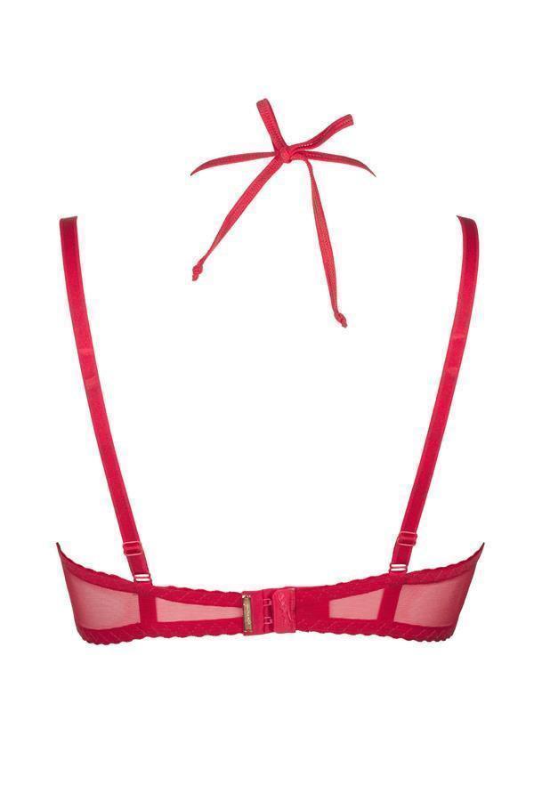 Axami 6481 Rouge Glossy Shelf Bra Glossy Wet Look Red Erotic Lingerie