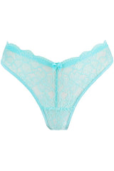On the Clouds Lace Thong Panty Aqua Blue