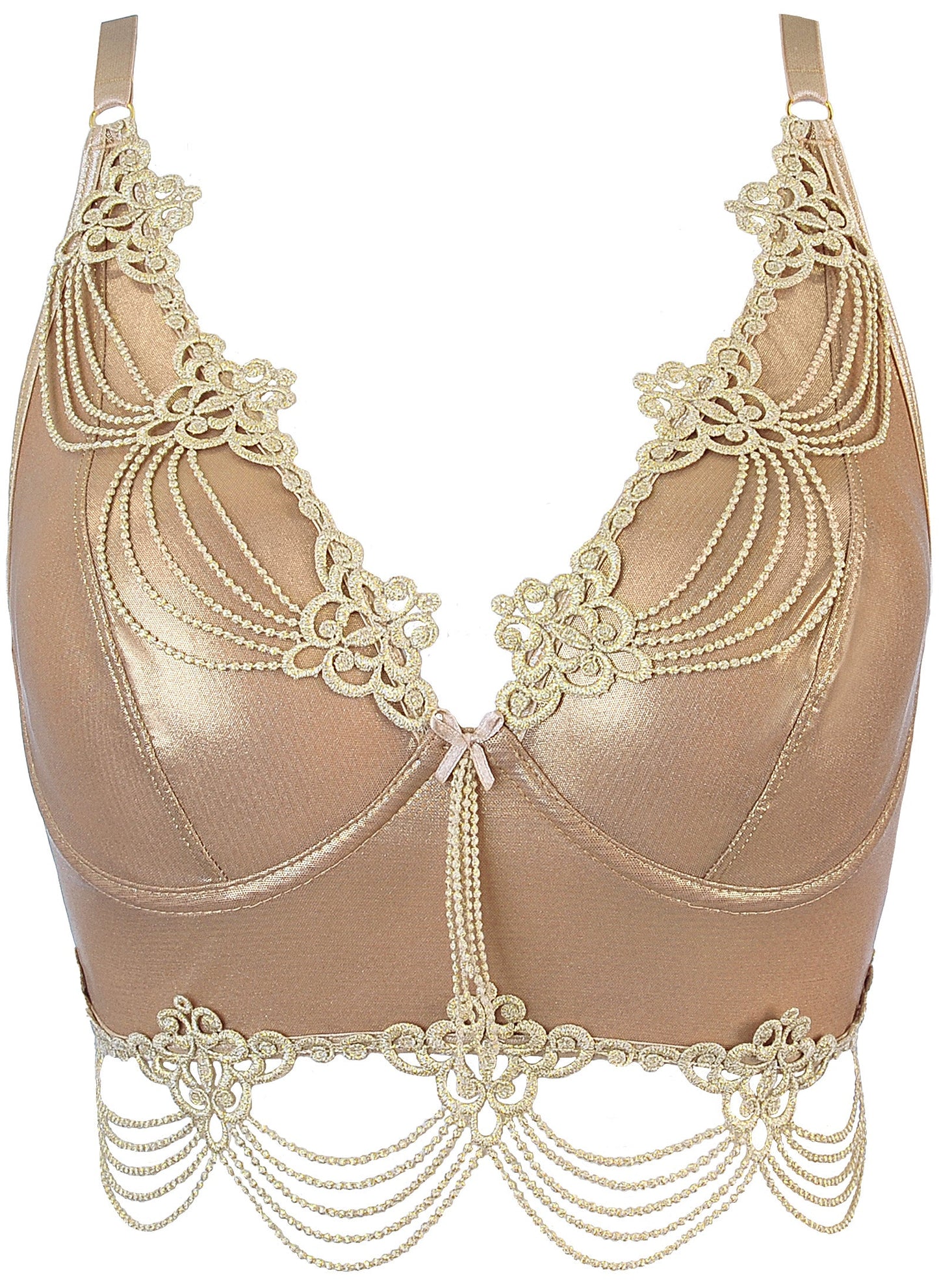 Axami 10311 Mermaid Longline Corset Bra Gold Shimmer Brilliance